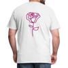 Herre premium T-shirt med rose på ryggen og Sweetheart Inks logo på brystet - hvid