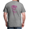 Herre premium T-shirt med rose på ryggen og Sweetheart Inks logo på brystet - grå meleret