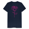 Herre premium T-shirt med rose på ryggen og Sweetheart Inks logo på brystet - marineblå