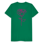 Herre premium T-shirt med rose på ryggen og Sweetheart Inks logo på brystet - kelly grøn