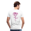 Herre premium T-shirt med rose på ryggen og Sweetheart Inks logo på brystet - hvid