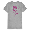 Herre premium T-shirt med rose på ryggen og Sweetheart Inks logo på brystet - grå meleret