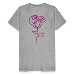 Herre premium T-shirt med rose på ryggen og Sweetheart Inks logo på brystet - grå meleret