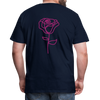 Herre premium T-shirt med rose på ryggen og Sweetheart Inks logo på brystet - marineblå