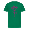 Herre premium T-shirt med rose på ryggen og Sweetheart Inks logo på brystet - kelly grøn