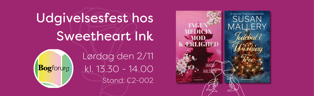 Udgivelsesfest hos Sweetheart Ink lørdag den 2/11 kl. 13.30 - 14.00 på stand C2-002 på Bogforum