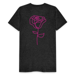 Herre premium T-shirt med rose på ryggen og Sweetheart Inks logo på brystet - charcoal