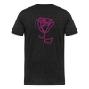 Herre premium T-shirt med rose på ryggen og Sweetheart Inks logo på brystet - charcoal