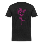 Herre premium T-shirt med rose på ryggen og Sweetheart Inks logo på brystet - charcoal