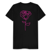 Herre premium T-shirt med rose på ryggen og Sweetheart Inks logo på brystet - sort