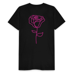 Herre premium T-shirt med rose på ryggen og Sweetheart Inks logo på brystet - sort