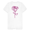 Herre premium T-shirt med rose på ryggen og Sweetheart Inks logo på brystet - hvid