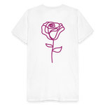 Herre premium T-shirt med rose på ryggen og Sweetheart Inks logo på brystet - hvid