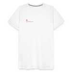 Herre premium T-shirt med rose på ryggen og Sweetheart Inks logo på brystet - hvid