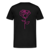 Herre premium T-shirt med rose på ryggen og Sweetheart Inks logo på brystet - sort