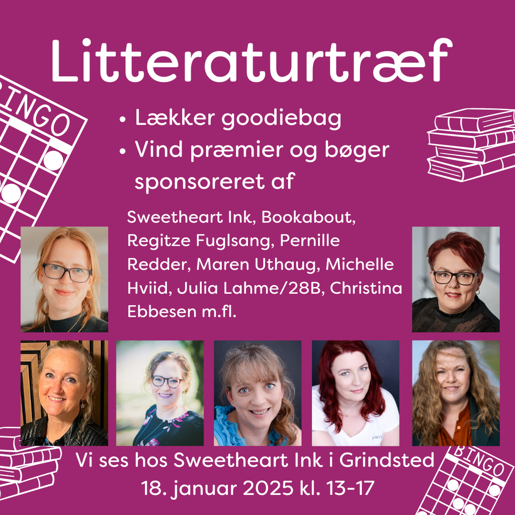 Kom til Litteraturtræf hos Sweetheart Ink den 18. januar 2025 kl. 13-17